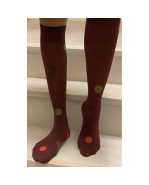  Jolies chaussettes lycra o^paque à pois de couleurs