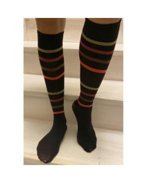 Chaussettes Lycra à rayures de couleurs