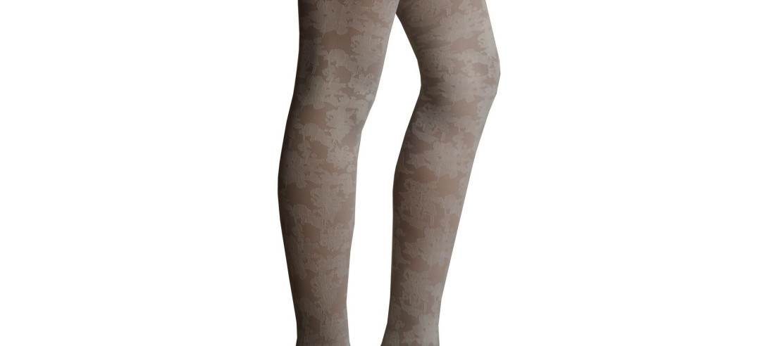 collant fine dentelle à fleurs Les Petits Caprices ivoire