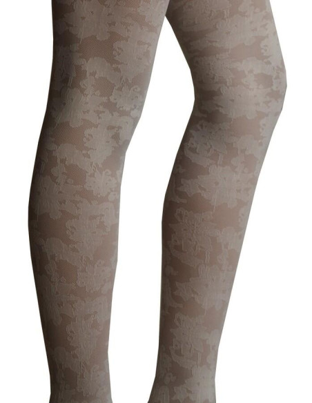 collant fine dentelle à fleurs Les Petits Caprices ivoire