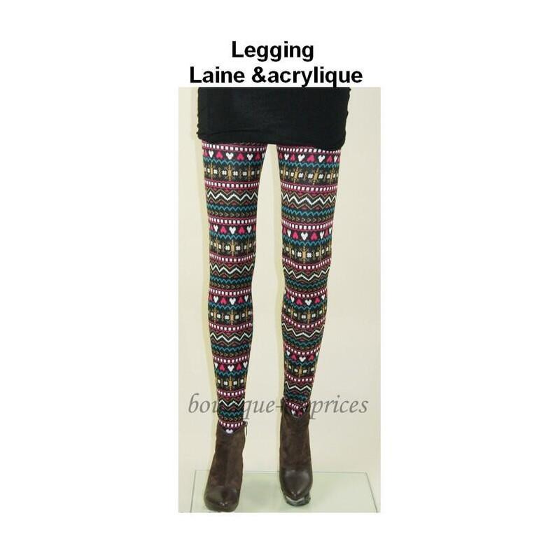 Leggings laine acrylique amour du Norway