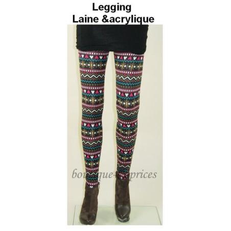 Leggings laine acrylique amour du Norway