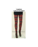 Leggings laine acrylique Norway rouge