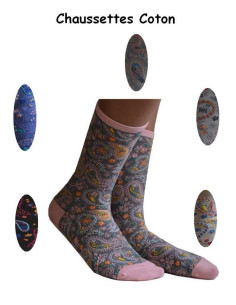 Chaussettes LPC perles abstraites choix de couleurs