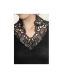 Chemise LAine et soie Col V Dentelle Crochet