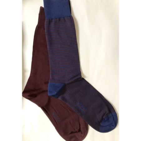 Lot 2 paires Chaussettes fil Hom Rayures