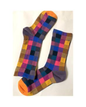 Chaussettes à carreaux rigolos de couleurs