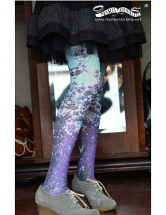 Collant Marie Antoilette Adéle bleu et violet