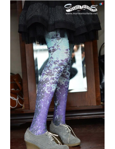 Collant Marie Antoilette Adéle bleu et violet