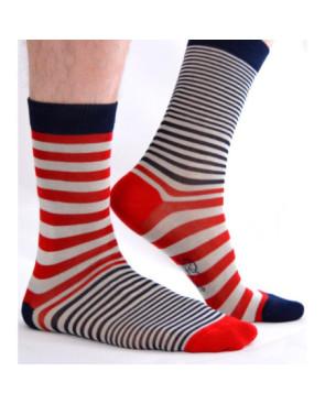 Chaussettes Fil d'ecosse rayures asymétriques