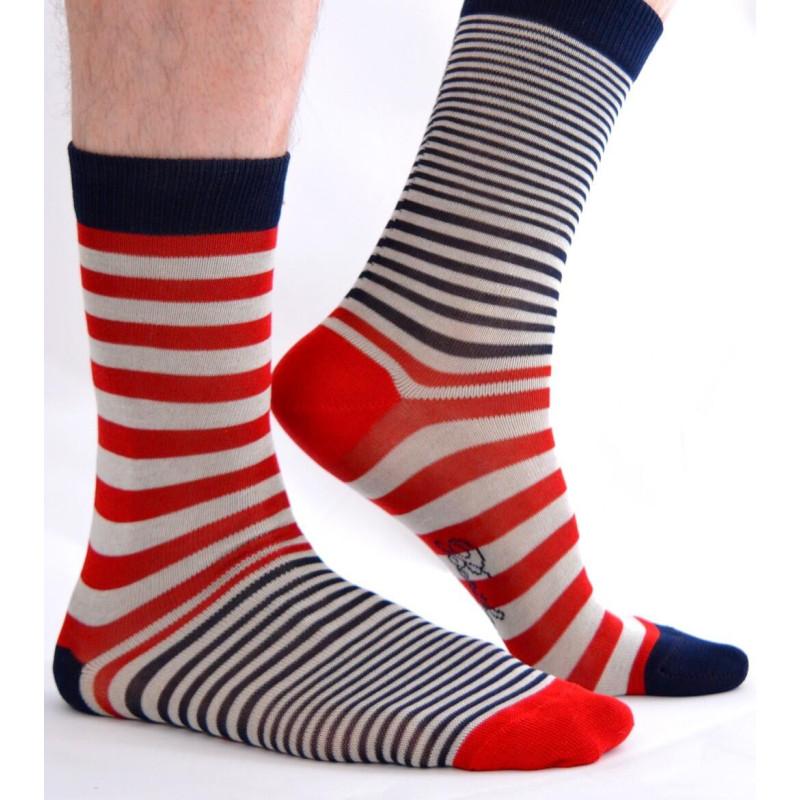 Chaussettes Rayures Asymétriques fil Homme Berthe