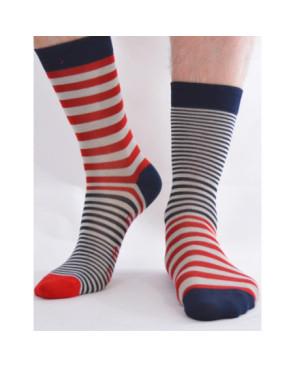 Chaussettes Rayures Asymétriques fil Homme Berthe