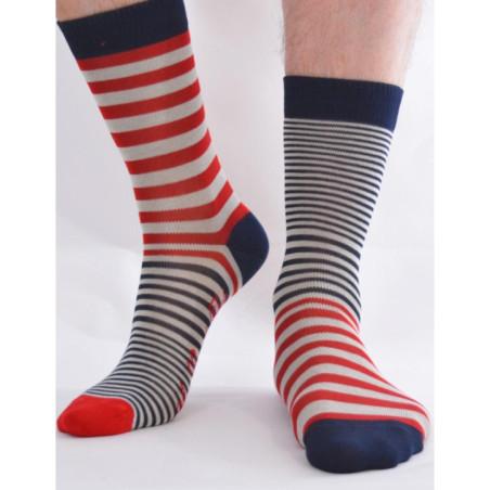 Chaussettes Rayures Asymétriques fil Homme Berthe