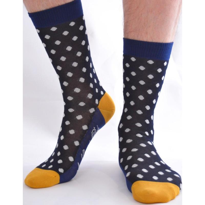 Chaussettes Pois Black Marine Berthe aux Grands Pied