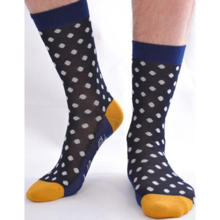 chaussettes Berthe aux grands Pieds Homme pois black marine