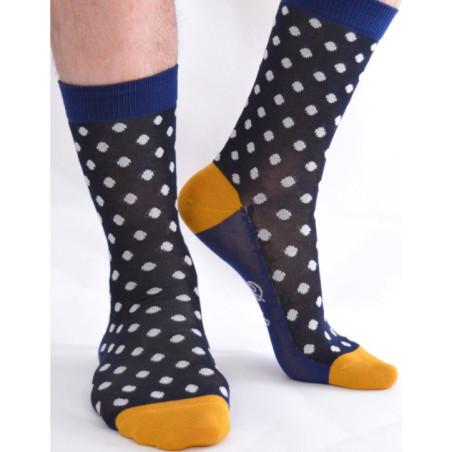 Chaussettes Pois Black Marine Berthe aux Grands Pied