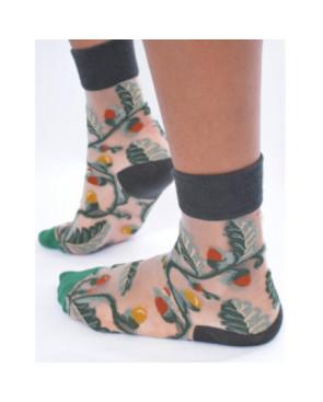 Chaussettes végétales Transparentes oeuillets Fleuris