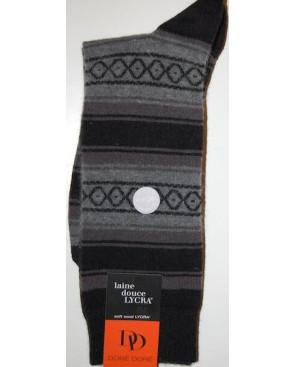  Chaussettes En laine Angora Homme losanges noires