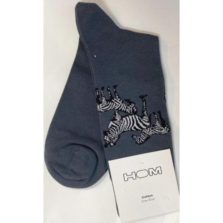 Chaussettes zebre délire hom en fil d'ecosse
