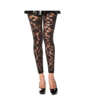 collant sans pieds fleurs tatoo