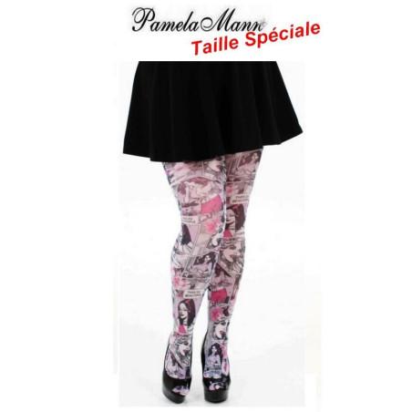 collant Pamela Man  taille spéciale paradise rose