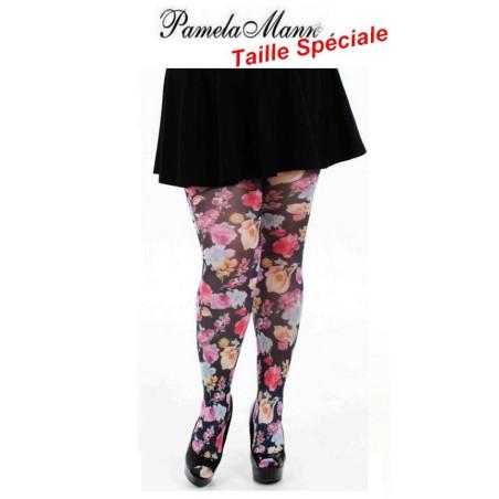 collant Pamela Man  taille spéciale pretty flowers