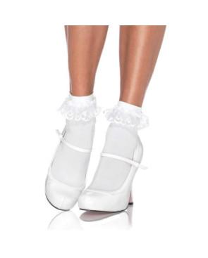 Socquette Microfibre Leg Avenue avec un joli ornement en dentelle