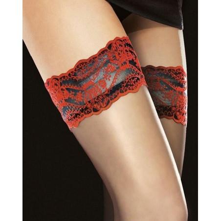 Bas Jarretières Dentelle Rouge Fiore