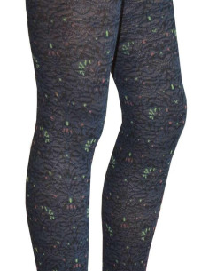 Collant coton dentelle fleuri cobalt 2