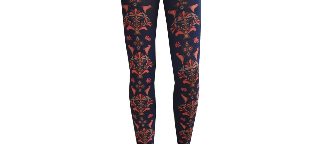 Collant Coton arbre fleuri blue LPC détail