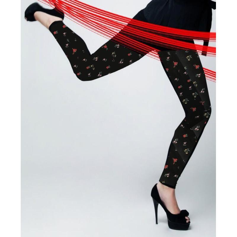 Collant Cronert coton sans pieds Fleurs