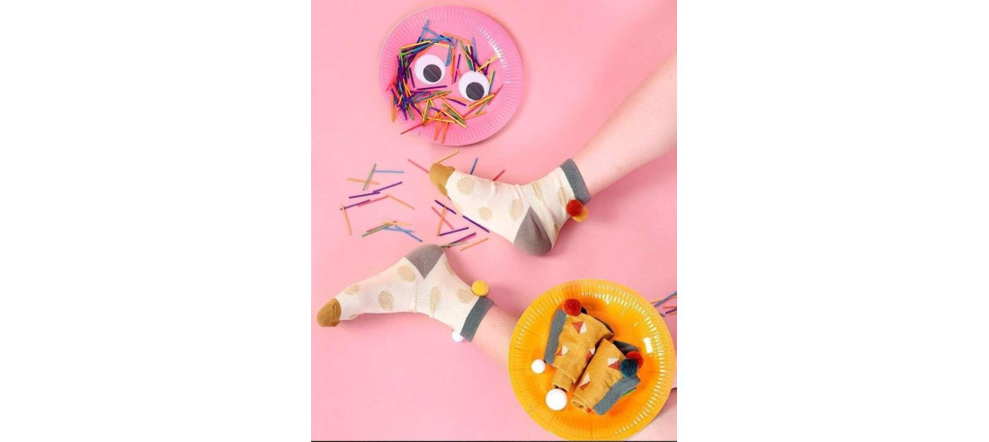 Chaussettes Pois Subtils et pompoms corde