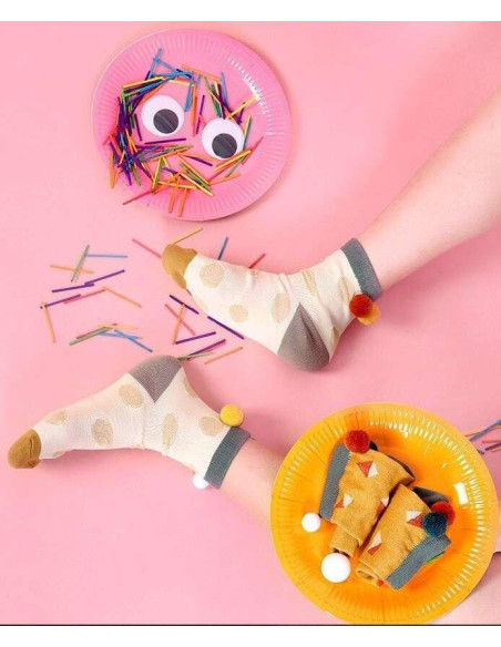 Chaussettes Pois Subtils et pompoms corde