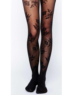 Collant Emilio Cavallini dentelle tullée  noir 2