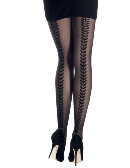 Collant Emilio Cavalllini baguette végétale noir