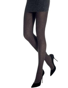 Collant Emilio Cavallini roses chiné gris