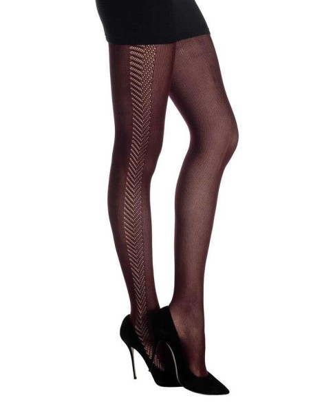 Collant Emilio Cavallini opaque v dentelle bordeau