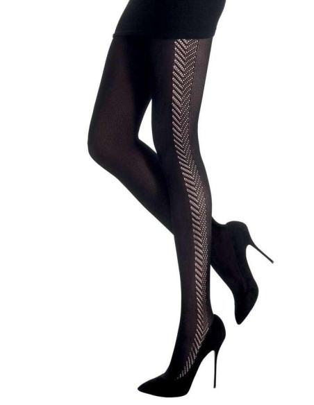 Collant Emilio Cavallini opaque v dentelle noir