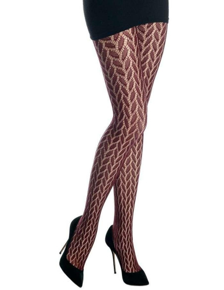 Collant Emilio Cavallini resille végétale bordeaux