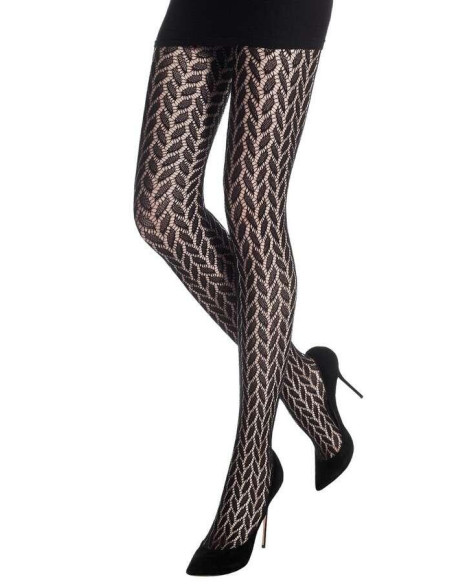 Collant Emilio Cavallini resille végétale noir