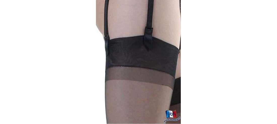 Bas Nylon authentique 15 noir détail